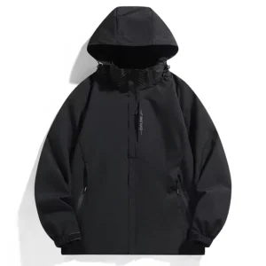 Men Women Spring Autumn Thin Single Layer Windproof Waterproof Breathable Solid Hooded Sporty Polyester Outdoor Jacket