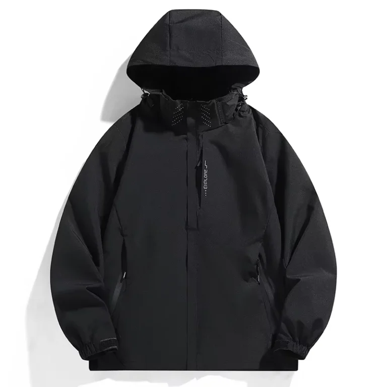 Men-Women-Spring-Autumn-Thin-Single-Layer-Windproof-Waterproof-Breathable-Solid-Hooded-Sporty-Polyester-Outdoor-Jacket