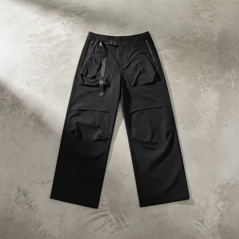Men'S Pants Black Casual Outdoor 100% Polyester Thinness Feature Casual Sport Straight Sweatpants FR123