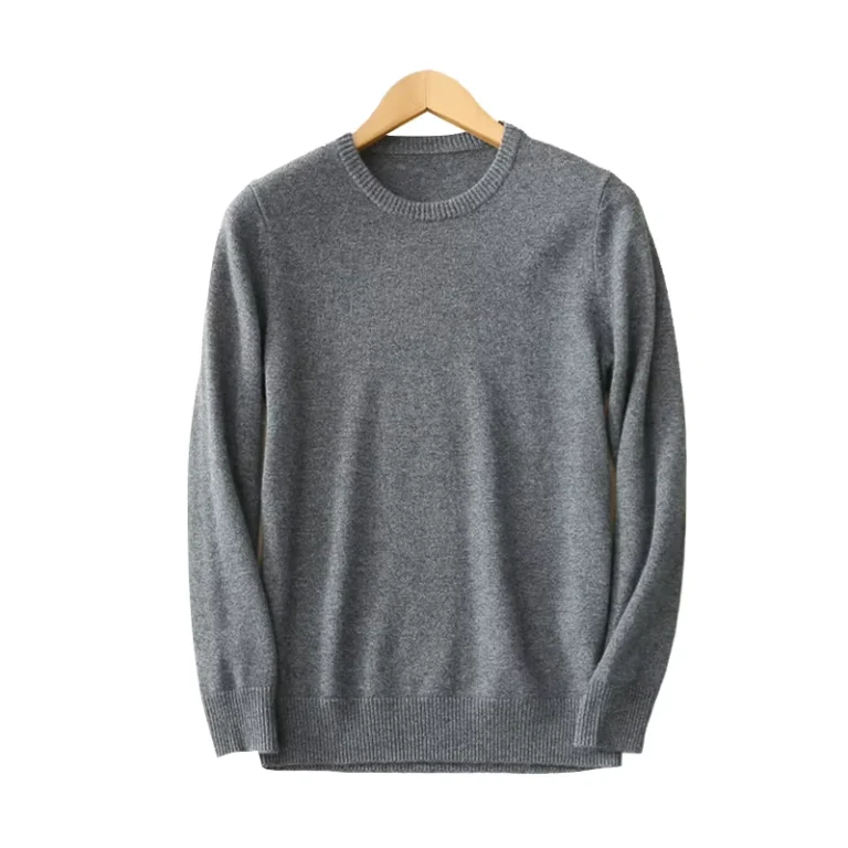 Mens-100-Cashmere-Classic-O-Neck-Pullover-Sweater