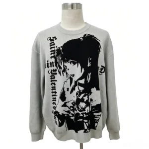 Men’s 100% Cotton Anti shrink Winter Knitwear Custom Logo OEM ODM Crew Neck Pullover Jacquard Embroidery Sweater