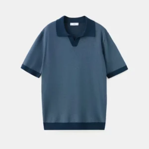 Men’s 100% Cotton Golf Polo Shirt Solid Pattern Short Sleeve Breathable Knitwear