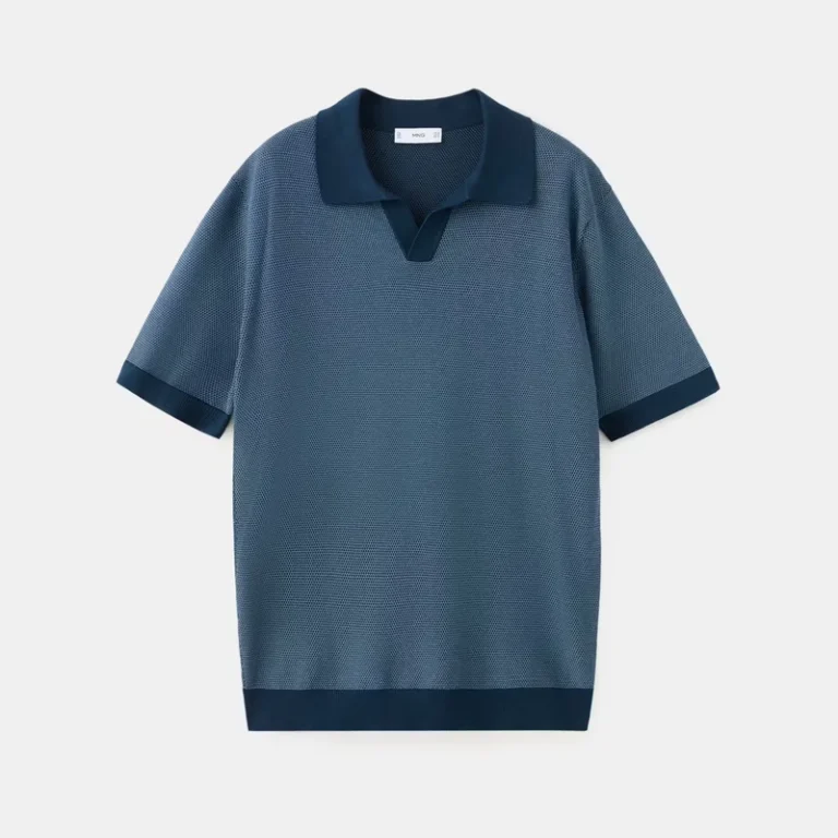 Mens-100-Cotton-Golf-Polo-Shirt-Solid-Pattern-Short-Sleeve-Breathable-Knitwear