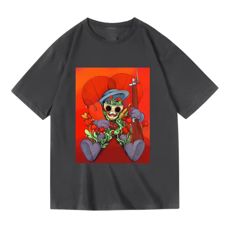Men's 100% Cotton Hip Hop T-Shirt Thermal Transfer Printed Logo