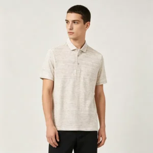 Men’s 100% Linen Breathable Slim Fit Quick Dry Golf Shirt with Embroidery Logo