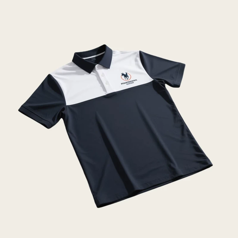 Men's 100% Polyester Two-Color Work Uniform Polo T-Shirt Summer Slim Fit
