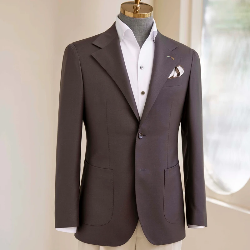 Men's 100% Wool Plus Size Bespoke Wedding Suit 120-150 Super British Fabric High Quality Single Breasted