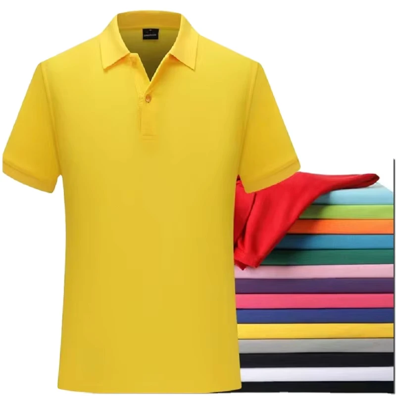 Men's 210gsm Cotton Pique Polo Shirt Custom Logo Embroidery Golf Corporate Uniform
