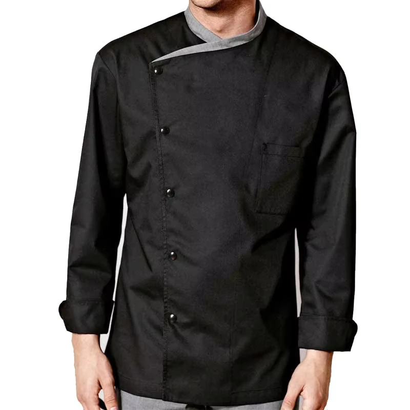 Men's 3/4-Sleeve Polyester Cotton Poplin Chef Jacket