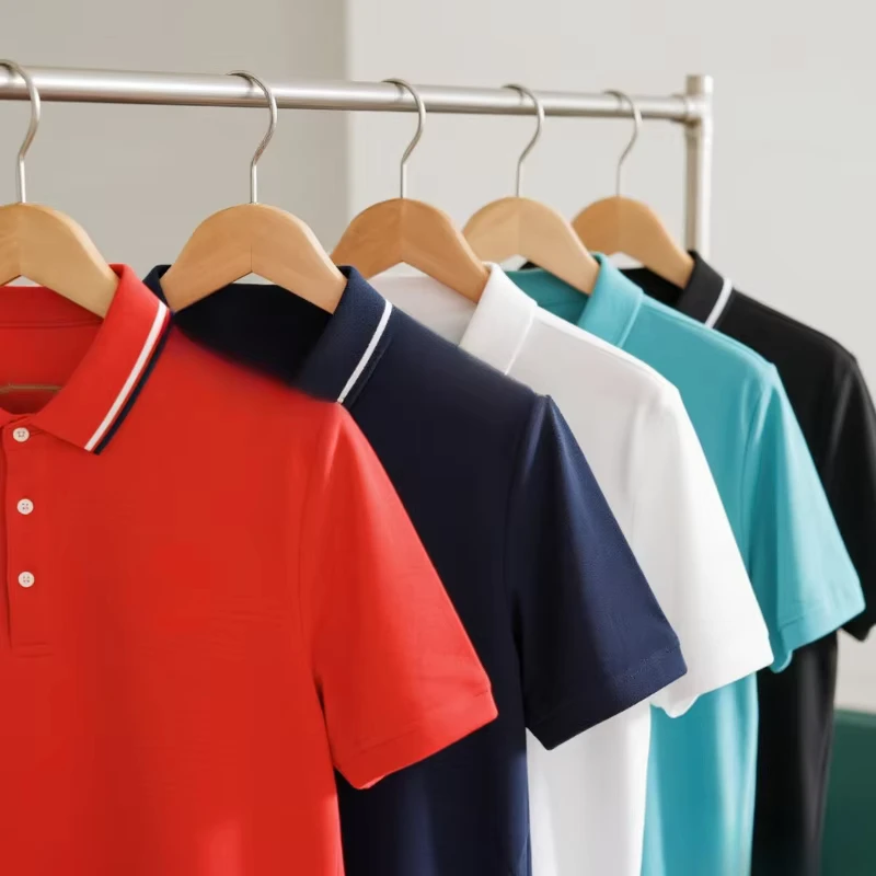 Men's 3-Button Quick-Dry Short-Sleeve Golf Polo Shirt Pique Jersey