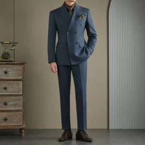 Men’s 3 Piece Slim Fit Double Breasted Suit High Quality Professional Formal Blazer Groomsmen Wedding