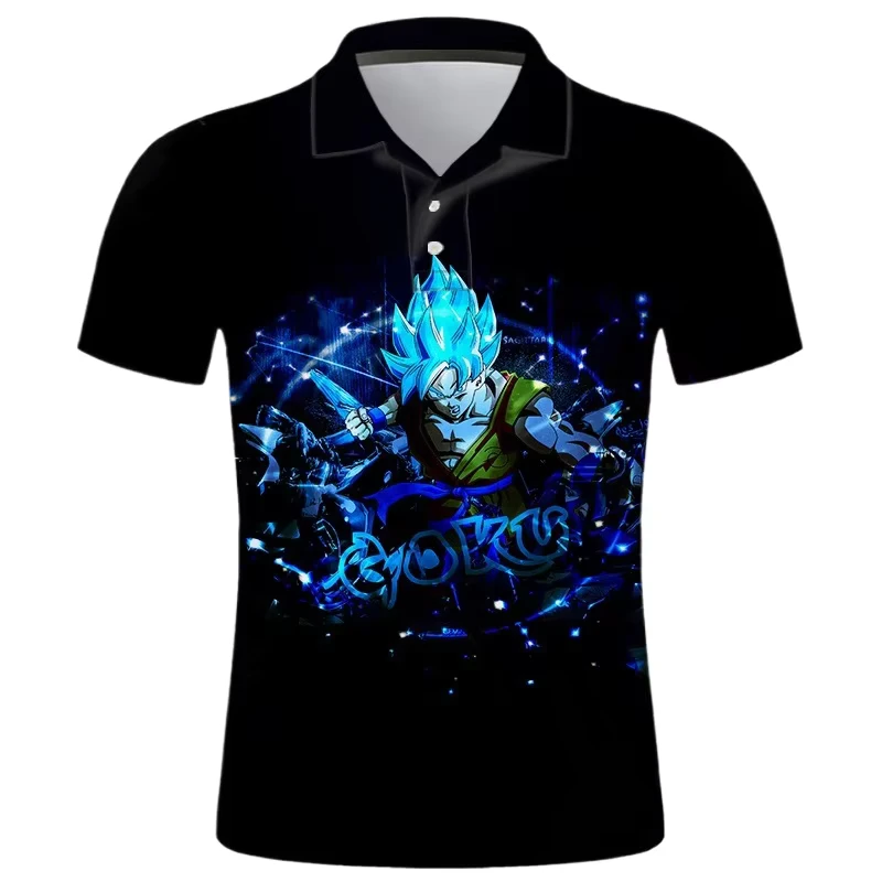 Men's 3D Printed Goku Comics Polo Shirt Short Sleeve Streetwear
