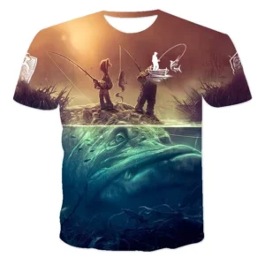 Men’s 3D Printed Outdoor Fishing T-Shirt Short Sleeve