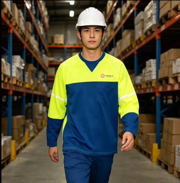 Mens-ANSI-Class-3-Polyester-Long-Sleeve-High-Visibility-Safety-T-Shirt-with-Reflective-Tapes