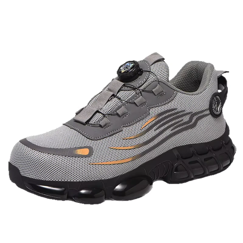 Men's Anti-Impact Anti-Puncture Safety Shoes with Buckle for Construction and Factory Work