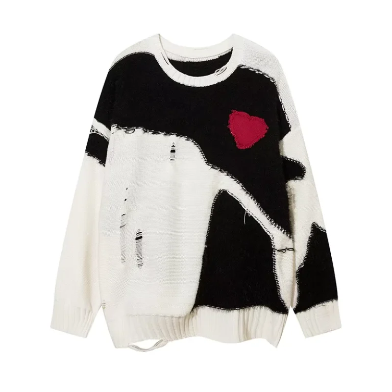 Mens-Anti-Pilling-Winter-Long-Sleeved-Pullover-Sweater-Frayed-Stitching-Trendy-Loose-Knitwear