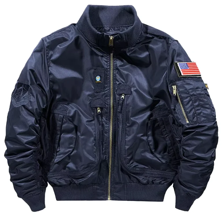 Mens-Autumn-Baseball-Pilot-Bomber-Jacket-Stand-Collar-Korean-Style-Workwear-Casual