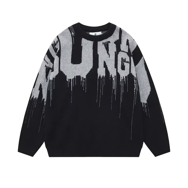 Mens-Autumn-Winter-Breathable-Cotton-Knitted-Long-Sleeve-Crewneck-OverSize-Jacquard-Sweater