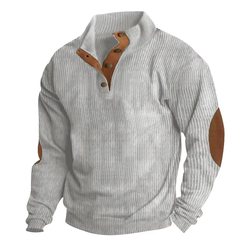Men's Autumn Winter Long-Sleeve Slim-Fit Breathable Heart Pattern Pullover