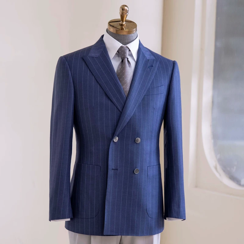 Men's Bespoke Wedding Suit 100% Wool 120-150 Super British Fabric Single Breasted Pant Coat Design Plus Size