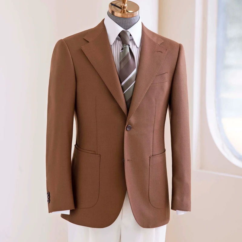 Men's Bespoke Wedding Suit 100% Wool Single Breasted Pant Coat Design