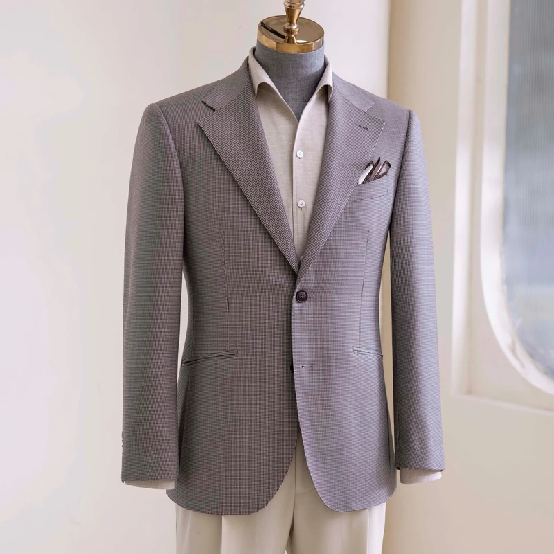 Men's Bespoke Wedding Suit 100% Wool Super British Fabric Single Breasted Design High Quality Pant Coat