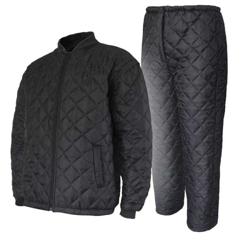 Mens-Black-Taffeta-Freezer-Jacket-Custom-Polyester-Insulated-Quilted-Two-Piece-Workwear-Thermal-Padded-Pijama