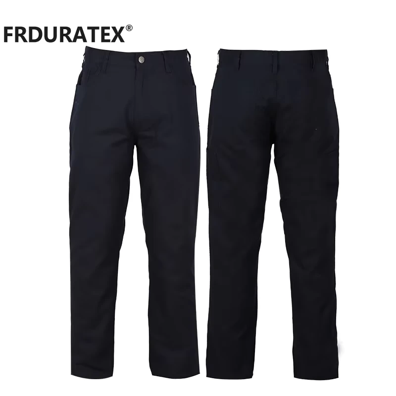 Mens Black Workwear Clothes Carpenter Work Safety Construction Working FR Welding Pants Construction Trousers