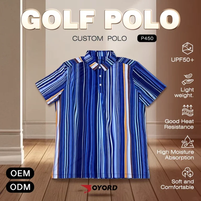 Mens-Blue-Striped-100-Polyester-120GSM-Golf-Polo-Shirt-Lightweight-Quick-Dry-Summer-Sport-Tops-Custom-Logo-OEM