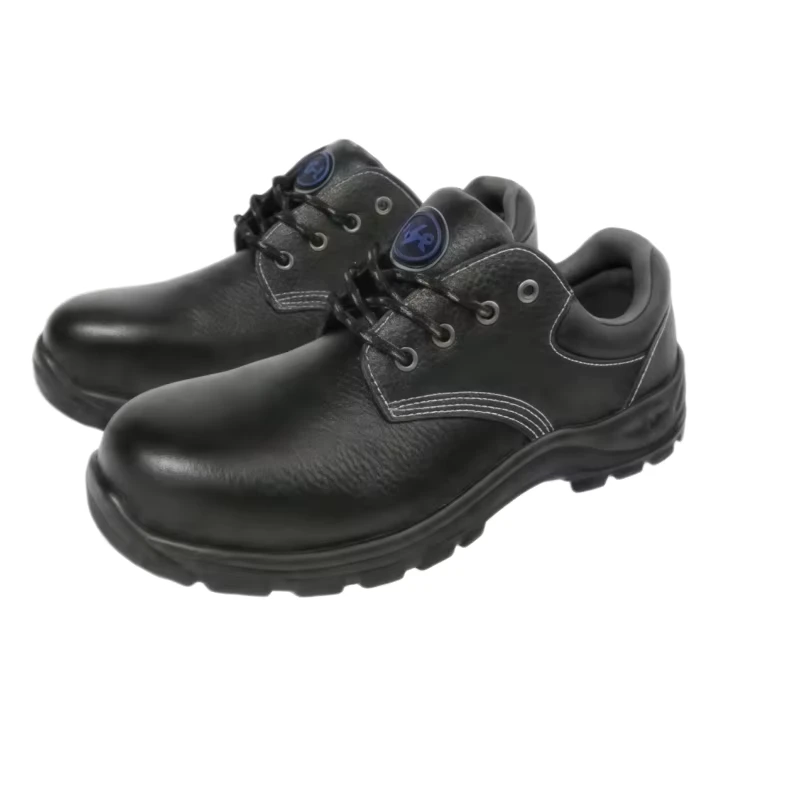 Men's Breathable Embossed Leather Ankle Boot Security Work Shoes with Anti-Impact Protection