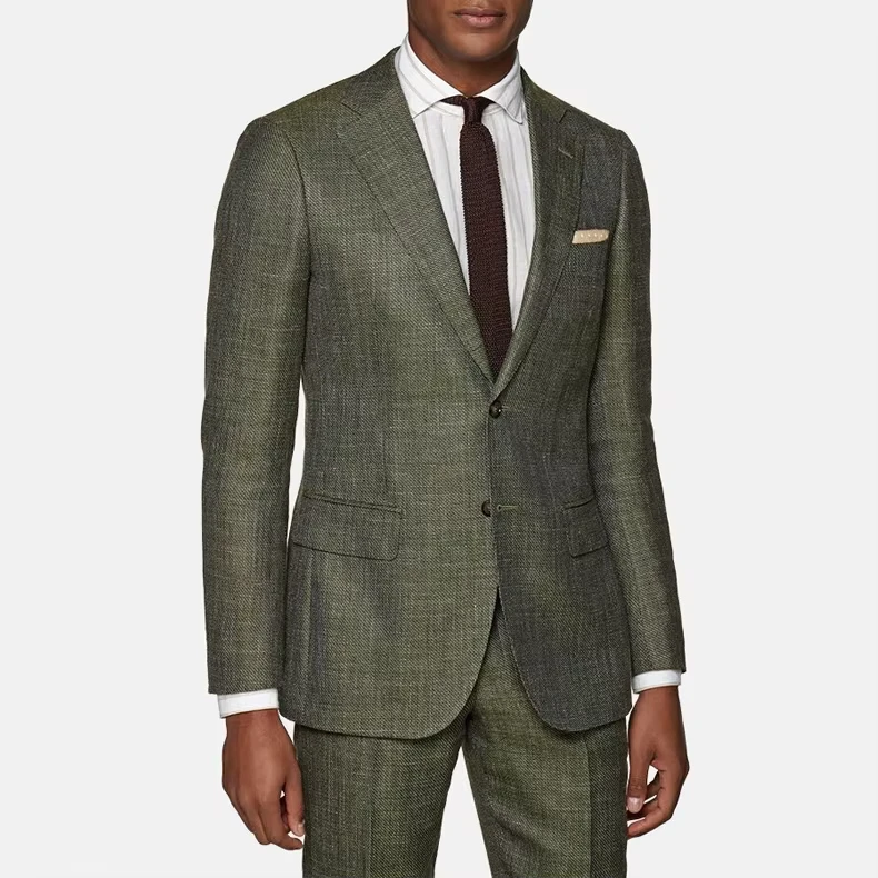 Men's Bridal Wool Blend Casual Suit Business Formal Wear Interview Attire Custom Breathable Italian Men's Business Wear