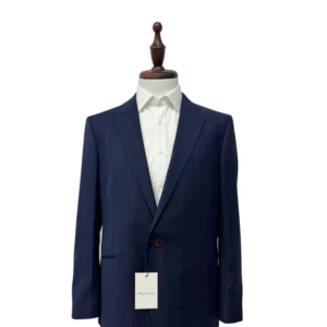Men’s Business Suit Plus Size 2 Piece Set Single Breasted Slim Fit Woolen Fabric Patch Pocket Breathable Flat Front