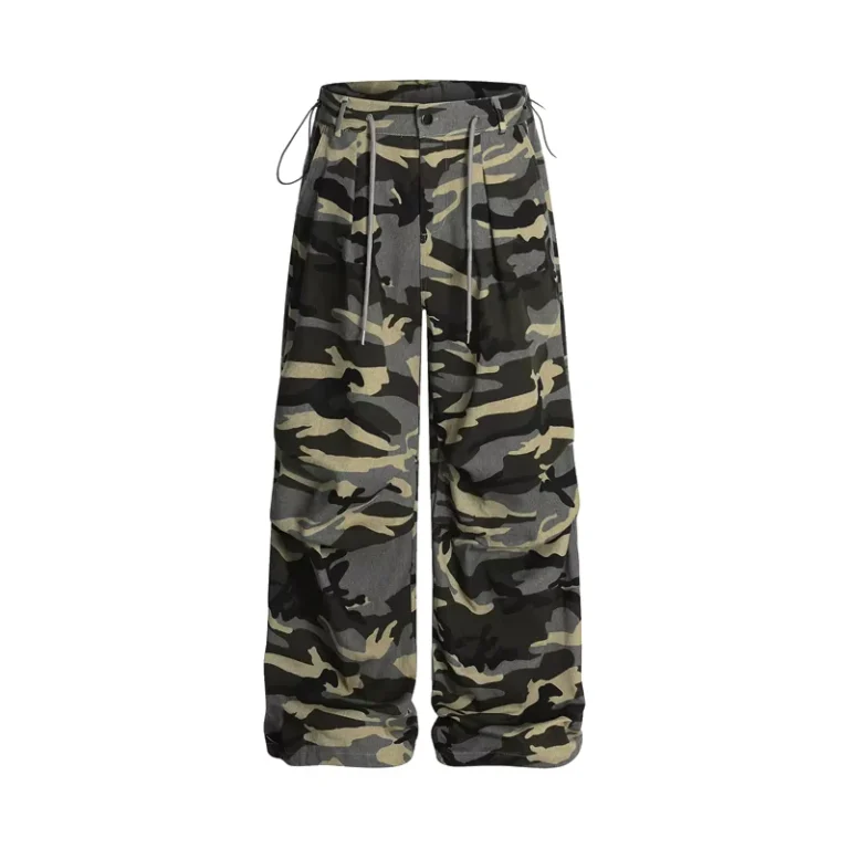 Mens-Camo-Printed-Polyester-Cotton-Sweatpants-Elastic-Waist-Mid-Rise-Straight-Baggy-Streetwear
