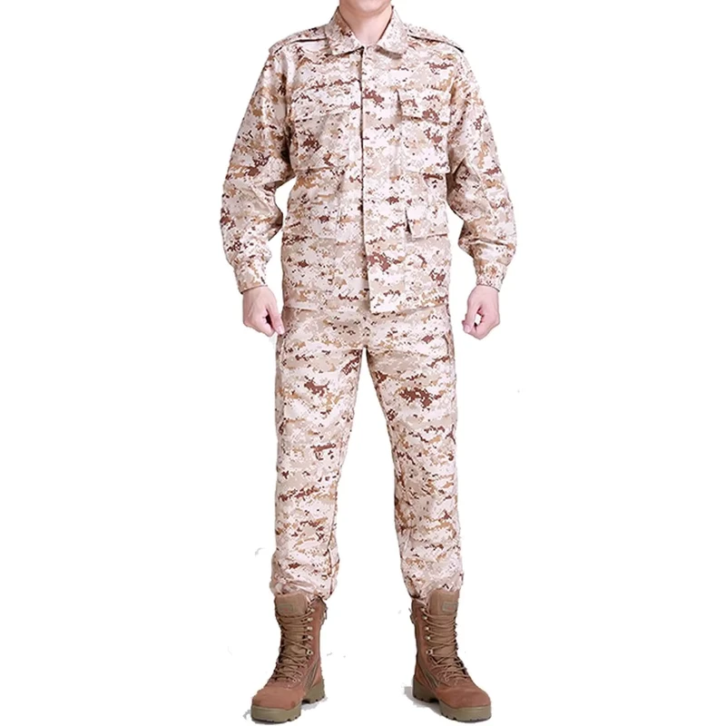 Men's Camouflage Uniform Jacket and Pants Suit