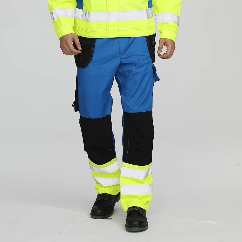Mens Cargo Stretch Carpenter Long Work Construction Workwear Chainsaw Safety Pants With Reflective Trap