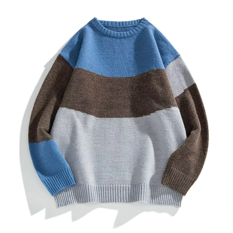 Men's Casual Loose Fit Pullover Knitted Sweater Round Neck OEM