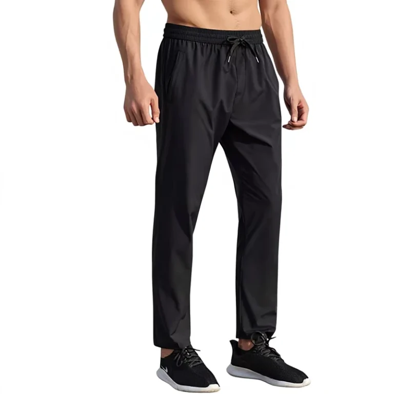 Mens-Casual-Outdoor-Running-Sports-Pants-Breathable-100-Nylon-Seamless-Quick-Drying-Drawstring-Straight-Leg