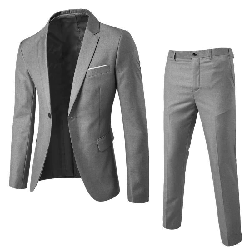 Men's Casual Suit Two Piece Wedding Dinner Suit