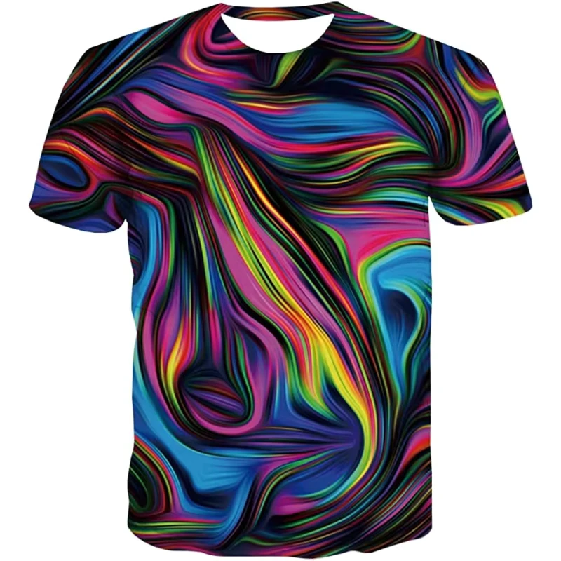 Men's Colorful 3D Printed T-Shirt Short Sleeve