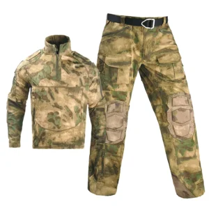 Men’s Combat Tactical Gorka Uniform Set, Green, Blue, and Black Camouflage