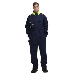 Mens Cotton Blue Working Frc Flame Retardant Mining Fireproof Industrial Workwear Coverall