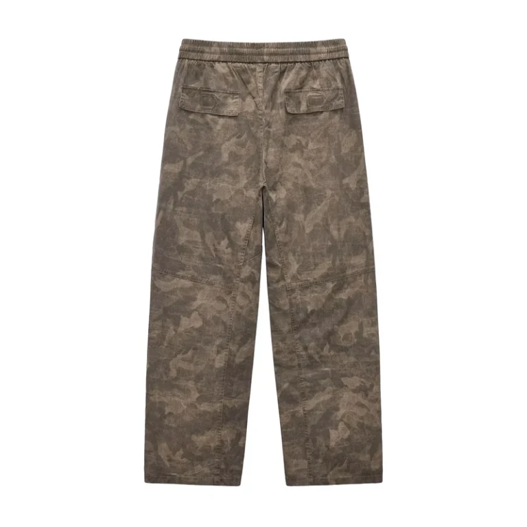 Mens-Cotton-Fleece-Casual-Pants-Straight-Leg-Mid-Waist-Zipper-Fly