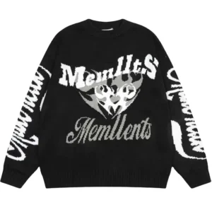 Men’s Cotton Jacquard Knit Sweater Casual Winter Crew Neck Pullover