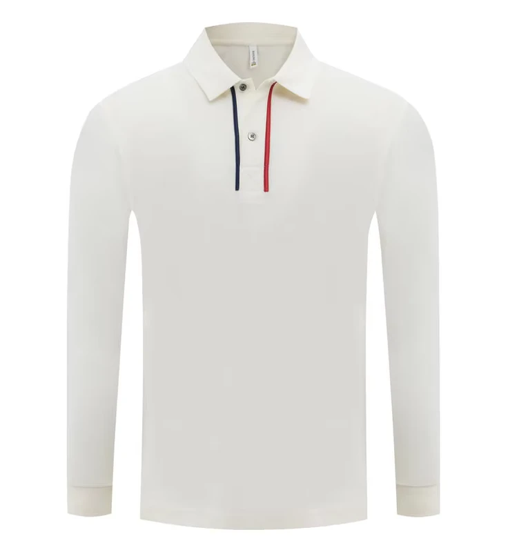Men's Cotton Long Sleeve Polo Shirt Custom Logo Golf Workwear Blank Plain
