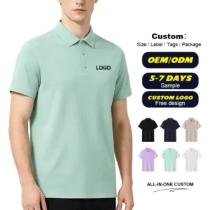 Men’s Cotton Plain Weave Polo Shirt Custom European Size Polo Shirts Embroidered logo Unisex Work Clothes Polo T shirt