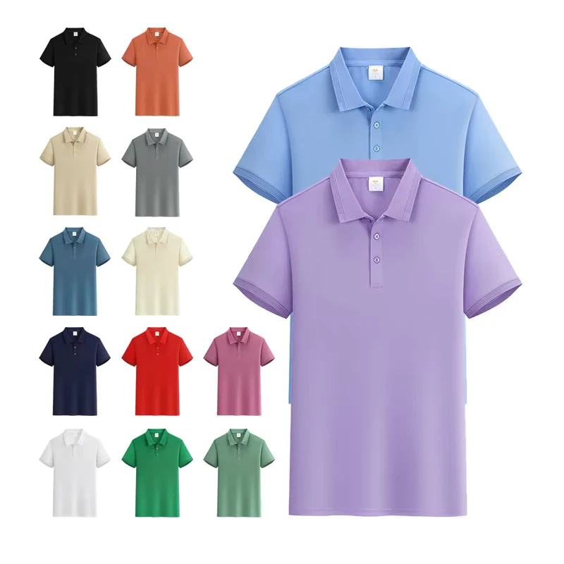 Men's Cotton Polyester Corporate Work Uniform Sports Golf Polo Shirt Custom Embroidered Logo