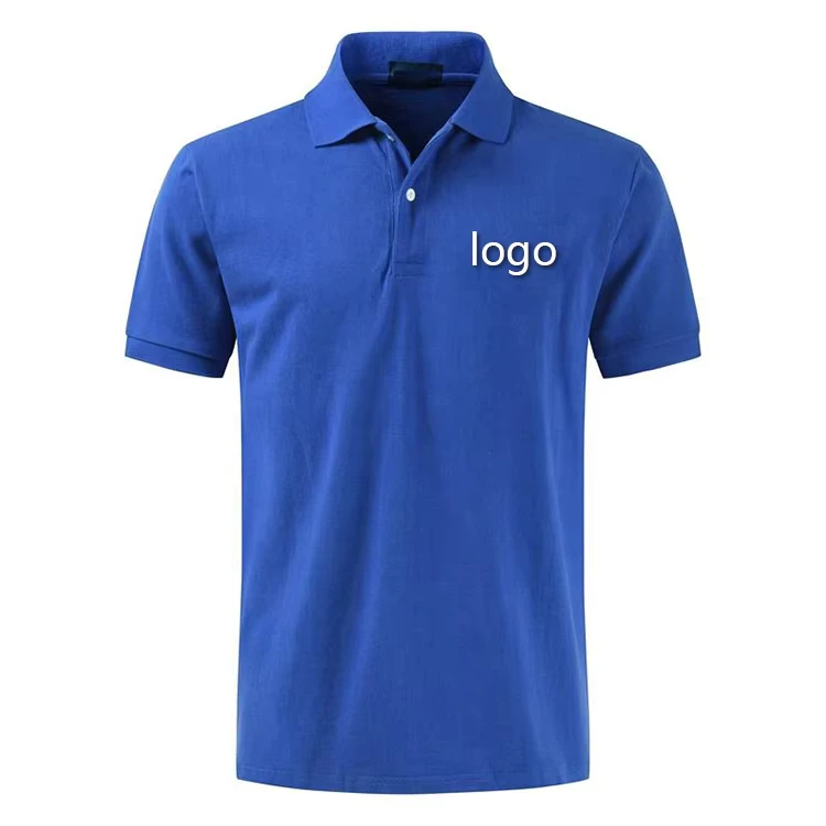 Mens-Cotton-Polyester-Dry-Fit-Golf-Polo-Shirt-Short-Sleeve-Business-Work-Uniform-Custom-Embroidery-Logo
