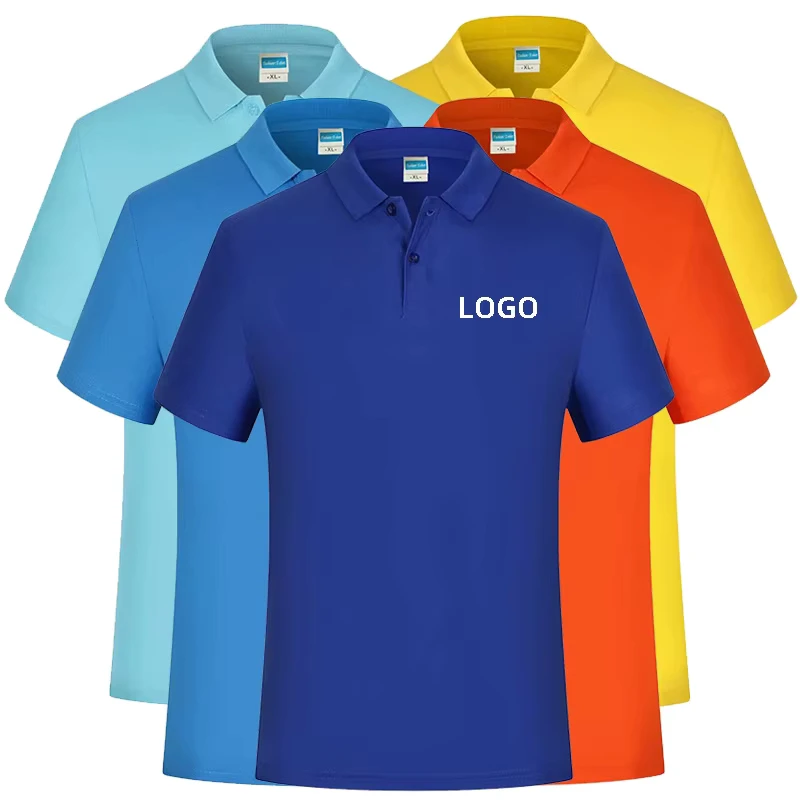 Men's Cotton-Polyester Plain Golf Polo Shirt, Business and Work Uniform