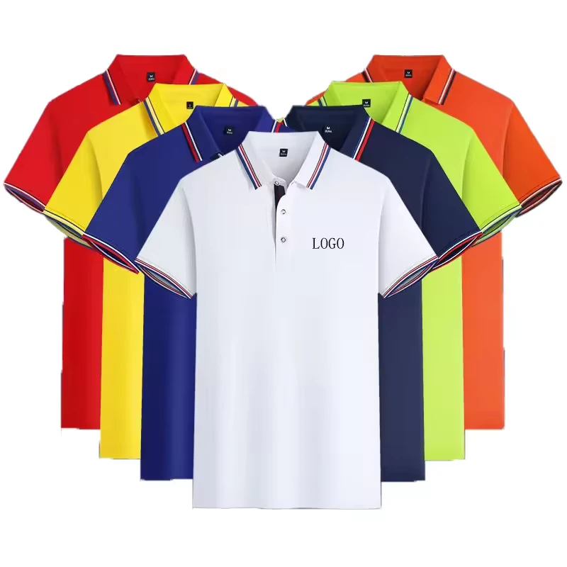 Men's Cotton Quick-Dry Short Sleeve Golf Polo Shirt Solid Pattern