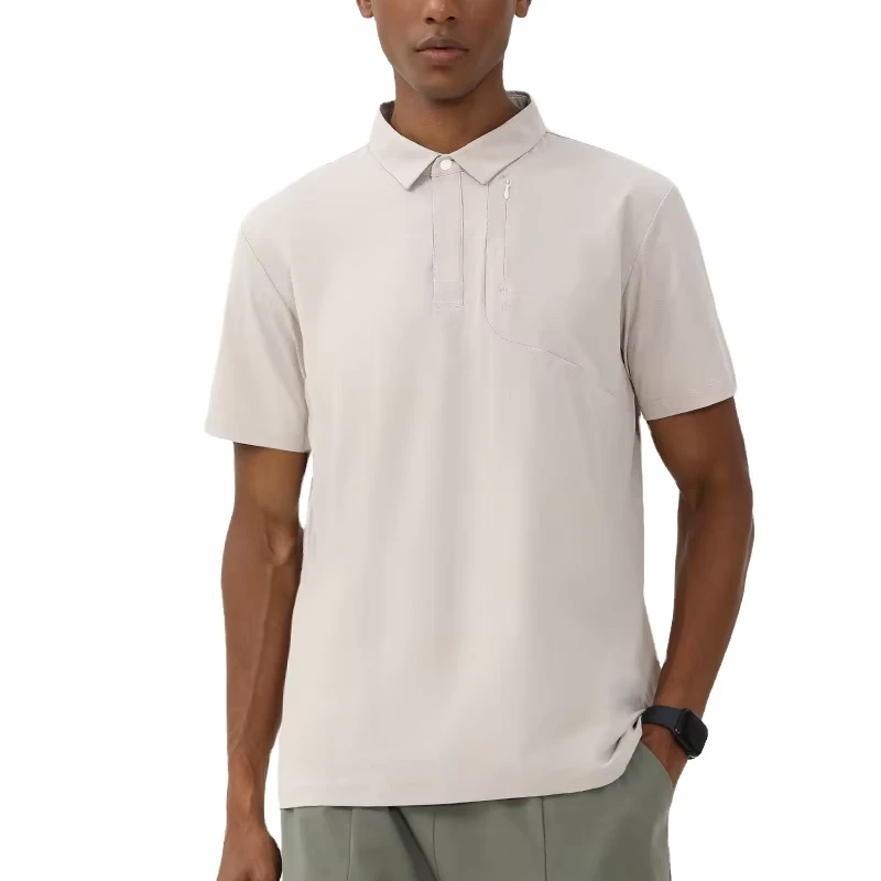 Men's Cotton Spandex Knitted Shirt 180GSM Regular Fit Custom Casual Golf Print Embroidered Anti Wrinkle Pocket